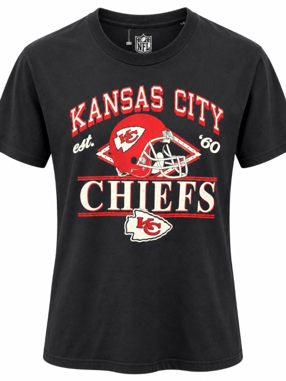 NFL Kansas City Chiefs Graphic Tee Black & Red Size Medium Like New